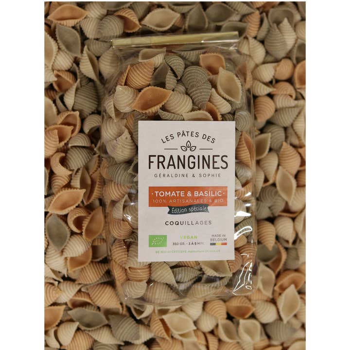 Tomato & Basil Frangine Pasta - Tricolored Shellfish - 350Gr for wholesale by Les Pâtes des Frangines