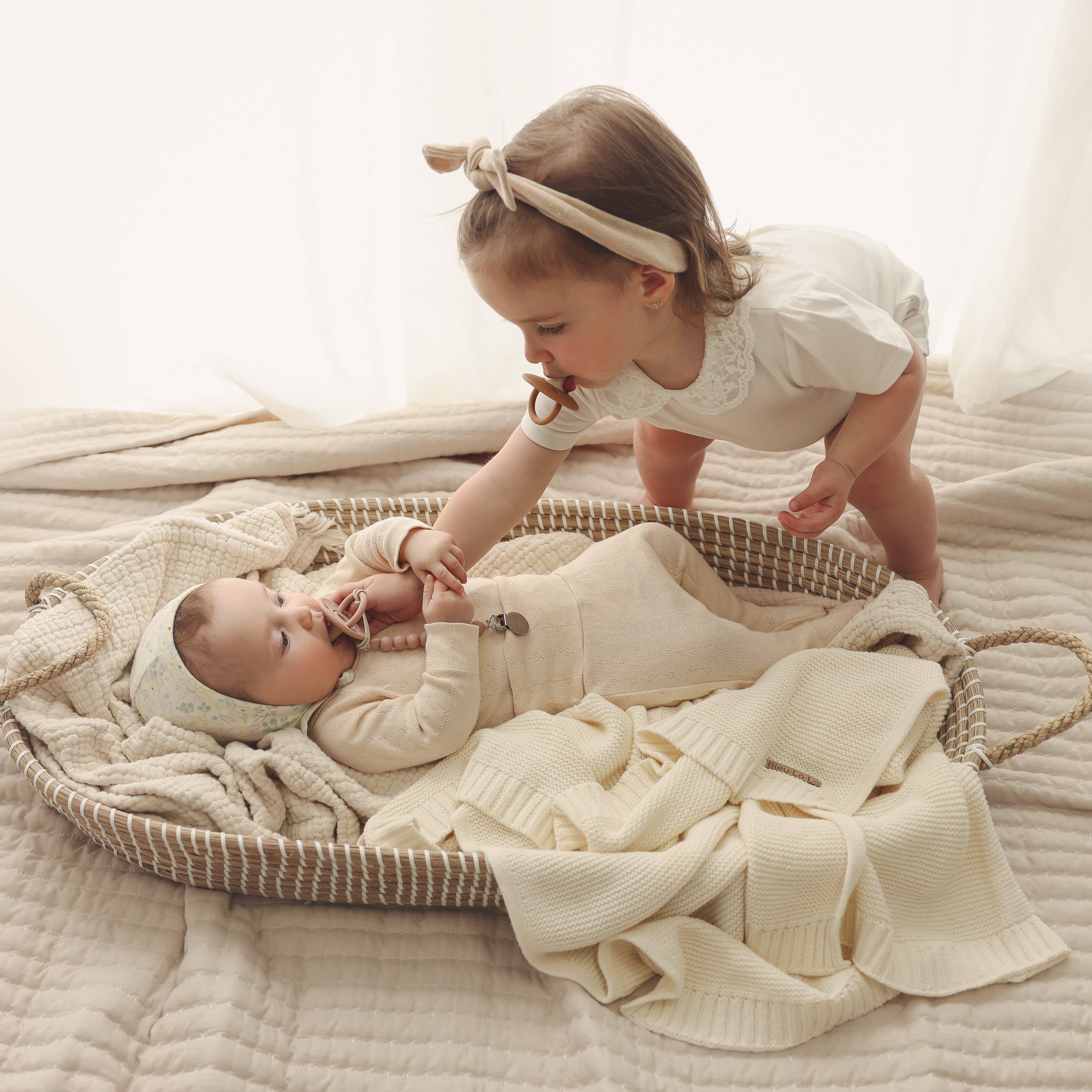 Bleu La La - Wholesale Receiving Blanket - Baby - Heritage Knit 100% Organic Cotton Swaddle Baby Blanket26