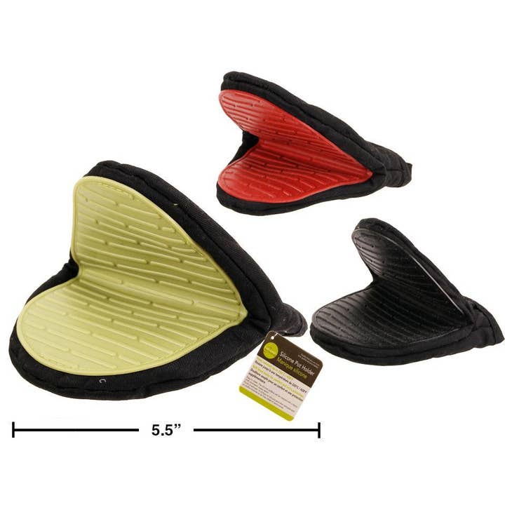 L.Gourmet 6"x6" Manique en silicone 3 couleurs, étiquette suspendue pour la vente par Luciano Gourmet