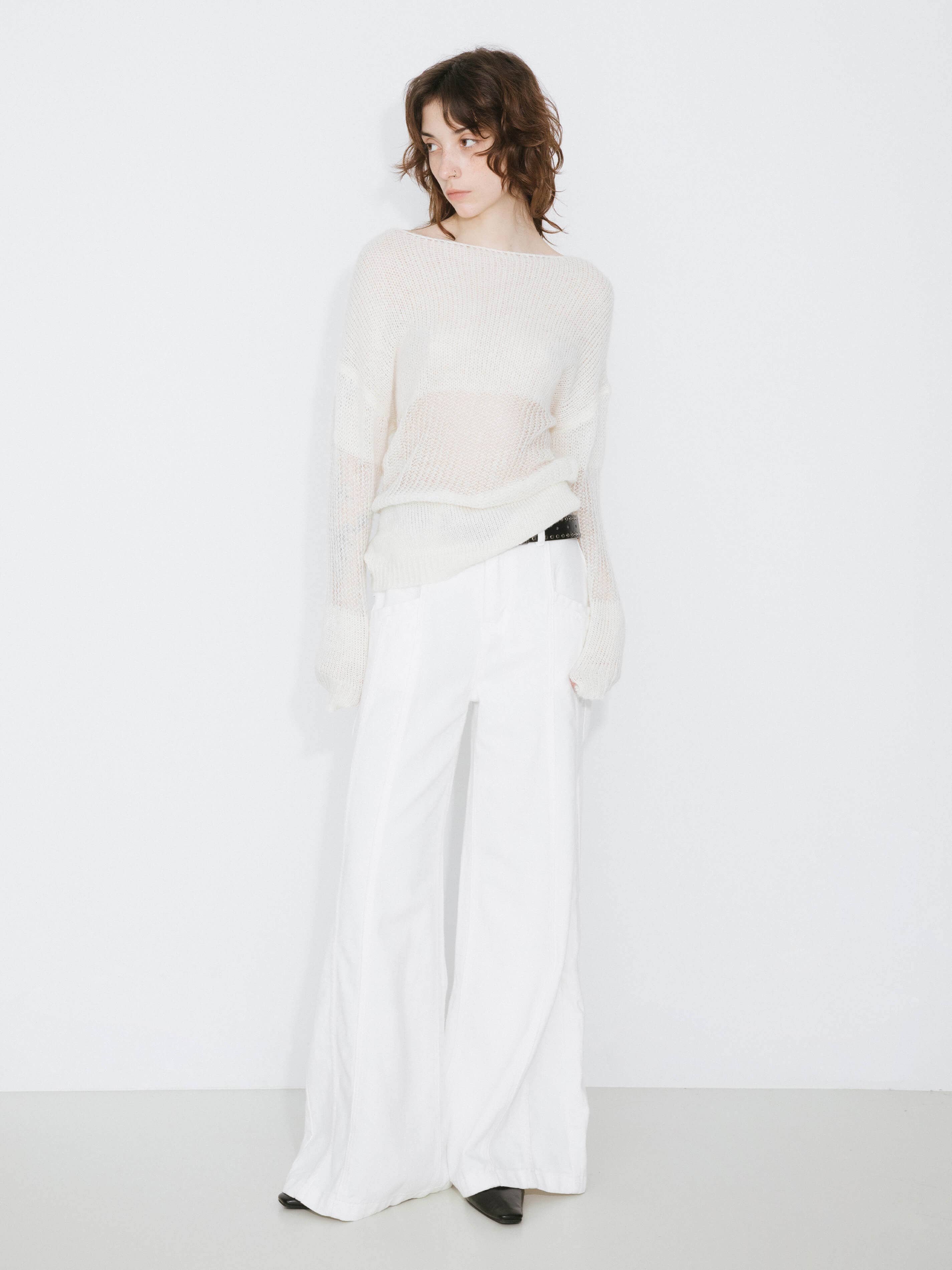 CUBIC - Vendita all'ingrosso Maglione tricot - Donna - Maglione a maniche lunghe con scollo asimmetrico e effetto sovrapposto17