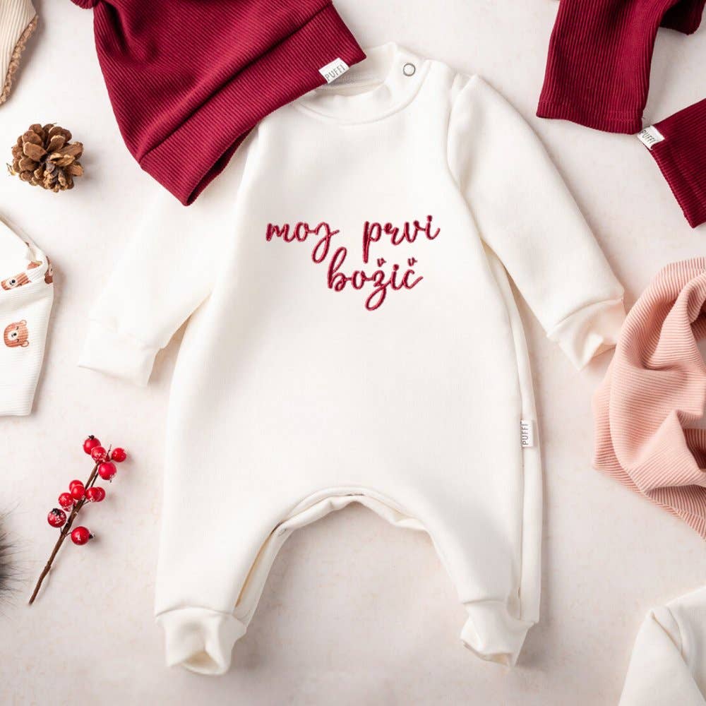 PUFFI - Wholesale Jumpsuit - Baby - Otroški praznični pajacek - Bel3