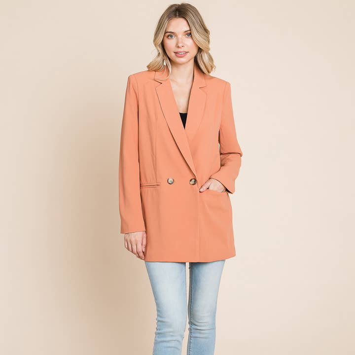 Dubbel Breasted Lång Kavajslag Krage Blazers för wholesale av ROLYPOLY