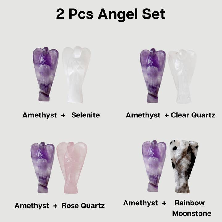 Soothing Crystals – Engroshandel Pyntefigur – Ædelstensengle i ametyst | Lommeengel | Krystalengle1