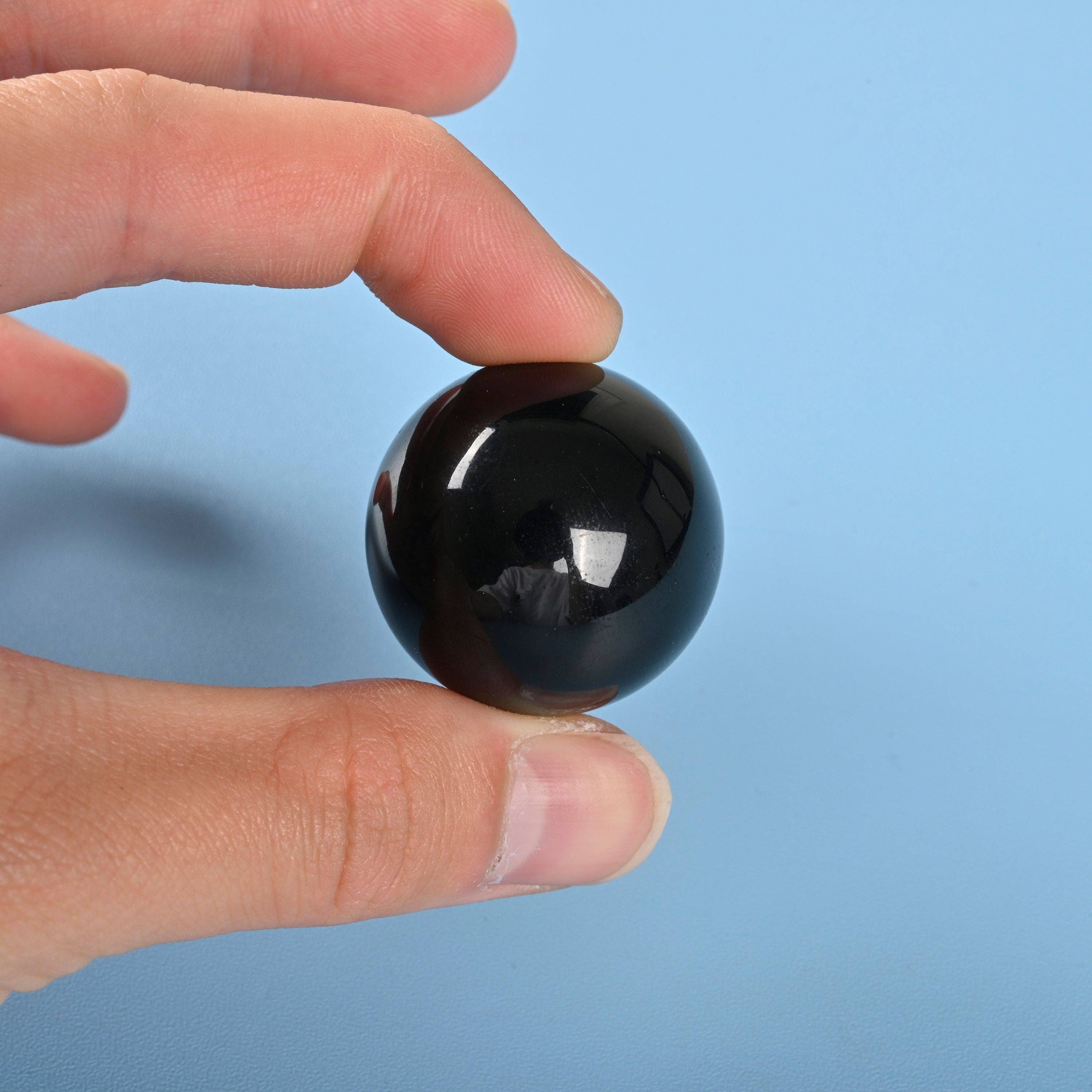 ilovebeadsusa - Wholesale Spiritual Stone/Crystal - 30,40,50mm Natural Black Obsidian Sphere Crystal Ball5