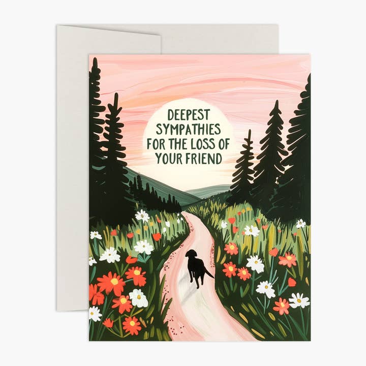 Loss of a Friend Dog Loss Sympathy Card for wholesale by Palmer Street Press