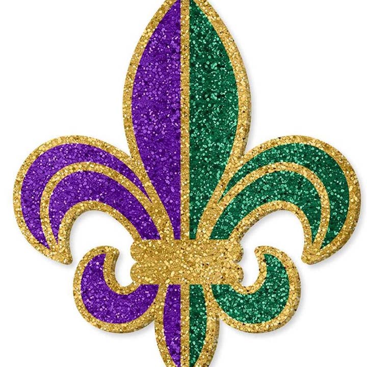 DecoExchange - Wholesale Wall Accent - 20"H X 17"W Glittered Eva Fleur De Lis Mardi Gras HG1115