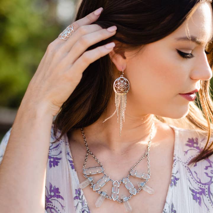 Hiouchi Jewels | Rose & Bolt Grateful Dead Jewelry - Wholesale Dangle Earrings - Dreamer Earring | Silver1