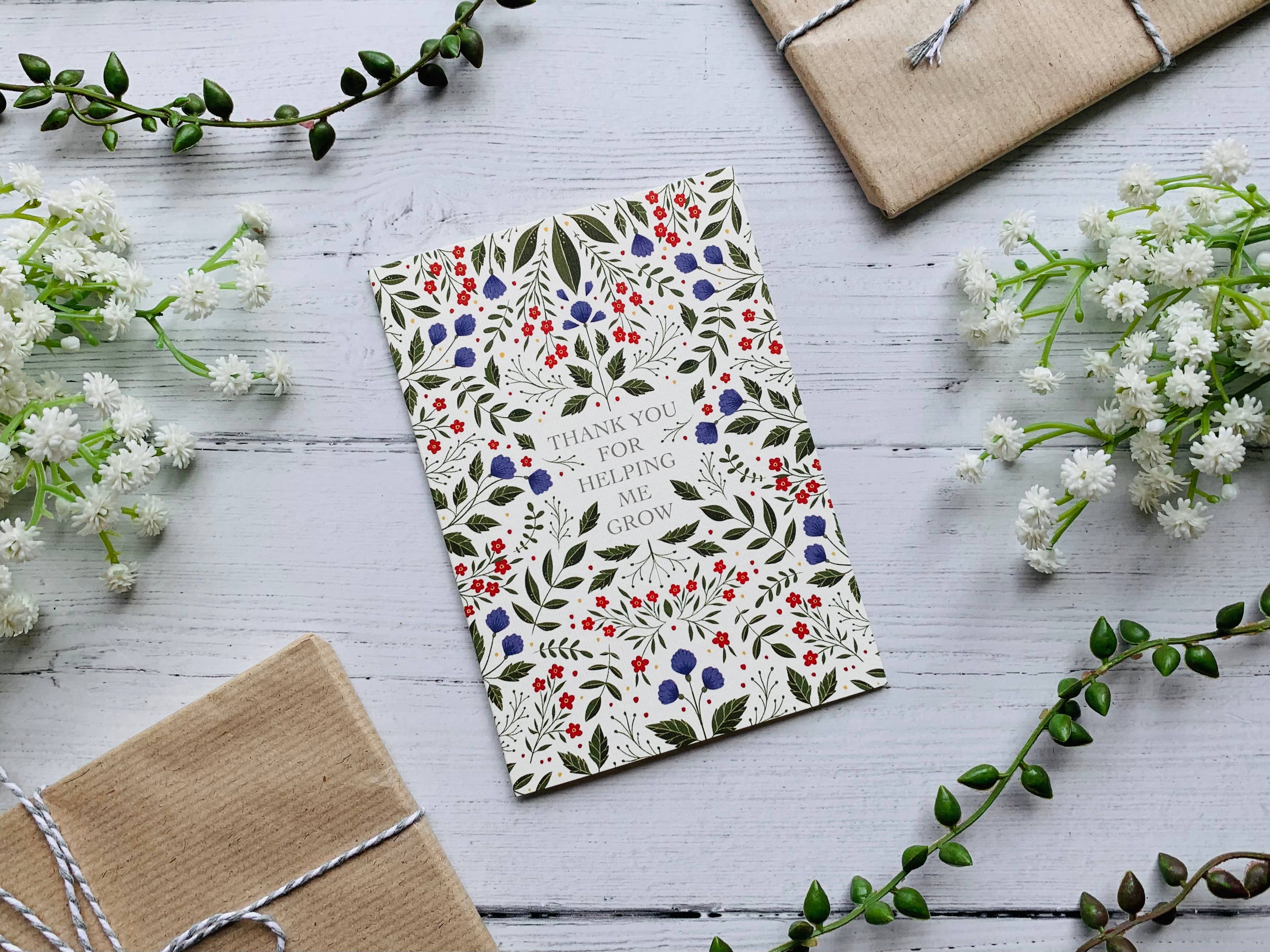 By Becky Amelia - Vente Cartes de remerciements - Carte de vœux Thank You For Helping Me Grow3