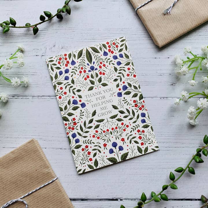 By Becky Amelia - Wholesale Thank You Card - Thank You For Helping Me Grow Greeting Card3