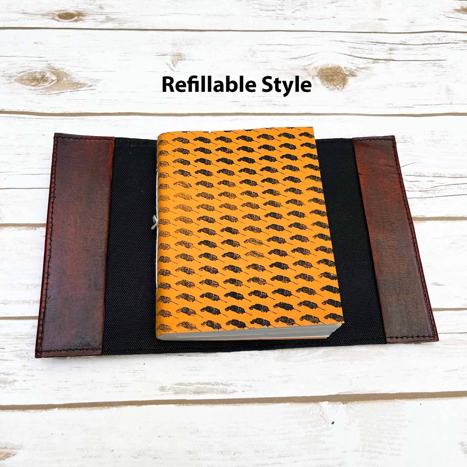 Brown Earth Element Refillable Stone Leather Journal for wholesale on Faire3