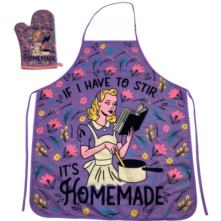 If I Have To Stir It's Homemade Oven Mitt Apron Funny for wholesale by Crazy Dog T-Shirts