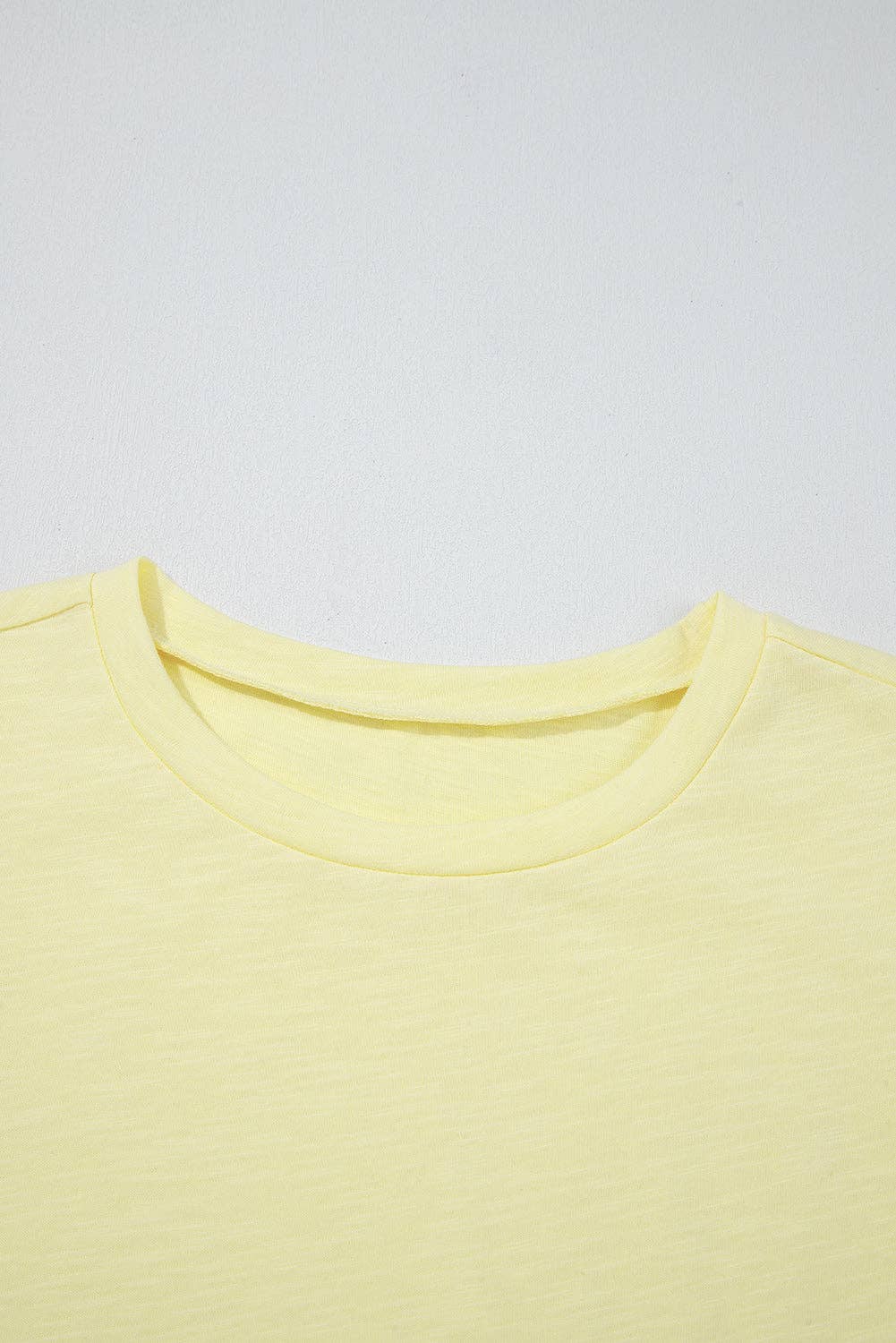 Yellow Cream Lace Patchwork Cap Sleeve Round Neck T Shirt for wholesale on Faire10