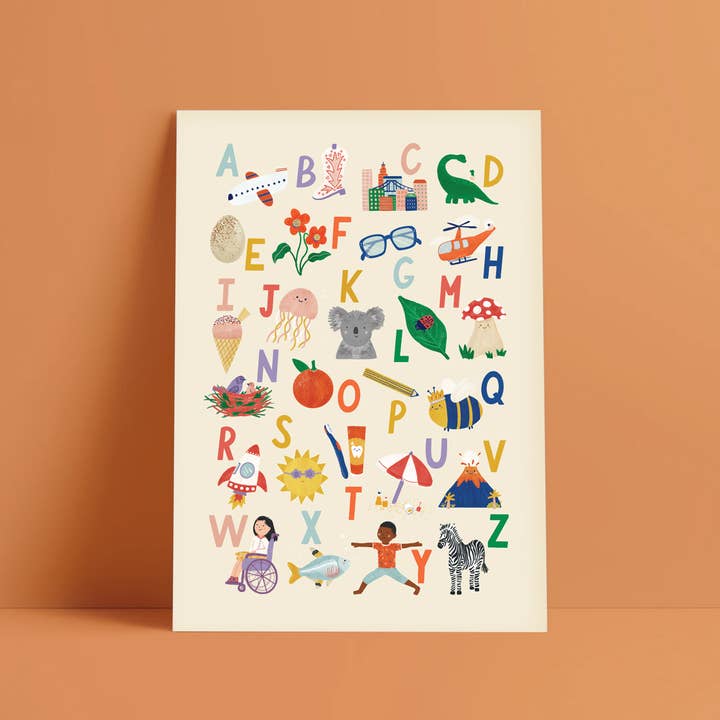 Lauren Sissons Studio – wholesale Art print – Kids & baby – Alphabet Print - Modern Educational Kid's Wall Art1