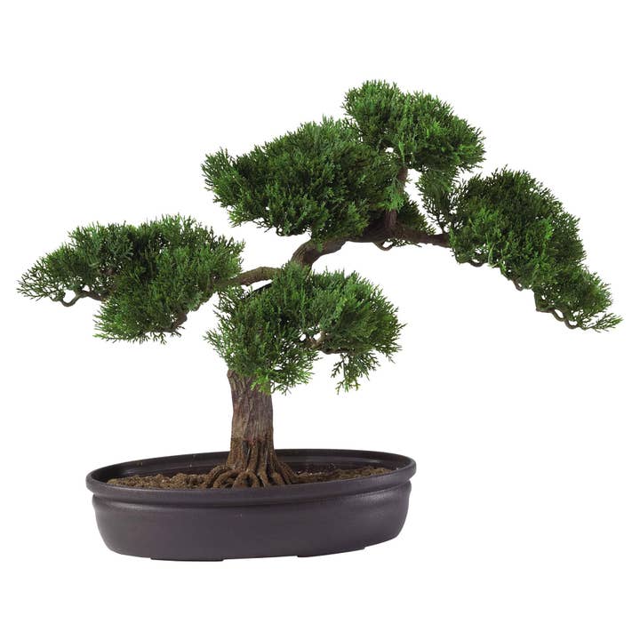 Silk Flower Depot - Wholesale Artificial Plant - 16" Cedar Bonsai Tree