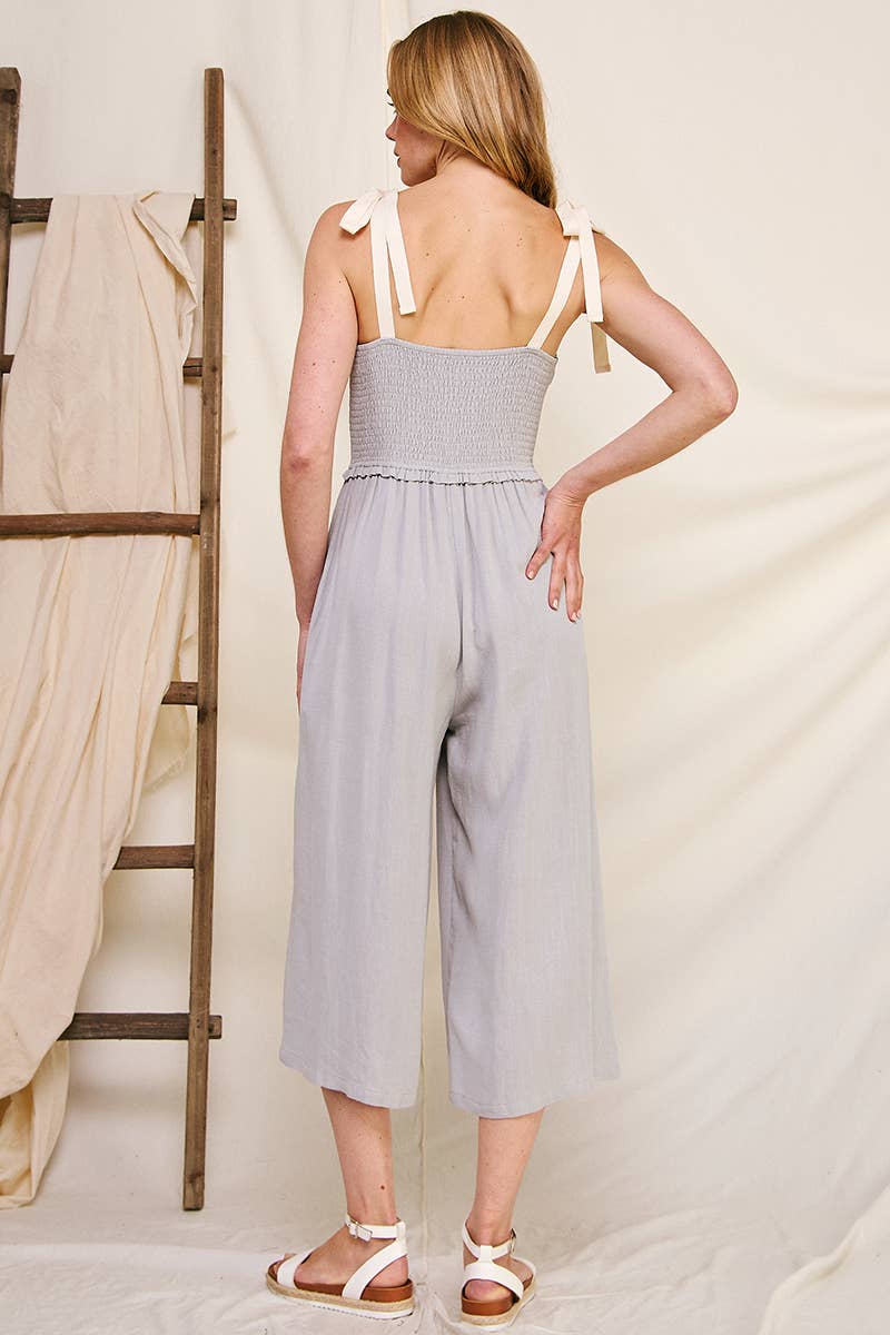 Allie Rose - Wholesale Jumpsuit - Dames - Jumpsuit met gesmokte bovenkant van zacht linnen2