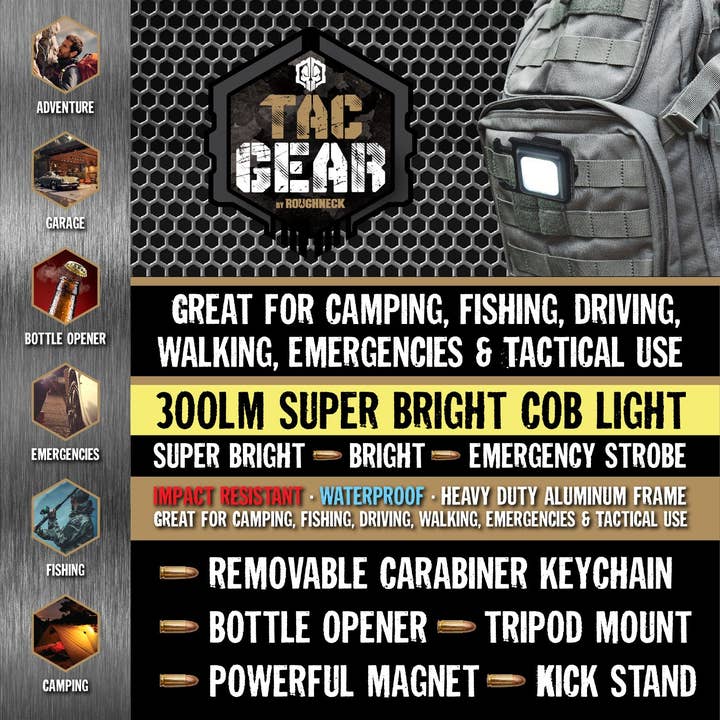 Novelty Brands - Wholesale Handheld Flashlight - Tac Gear Clip Light Tactical Multi Tool - 6/Display6