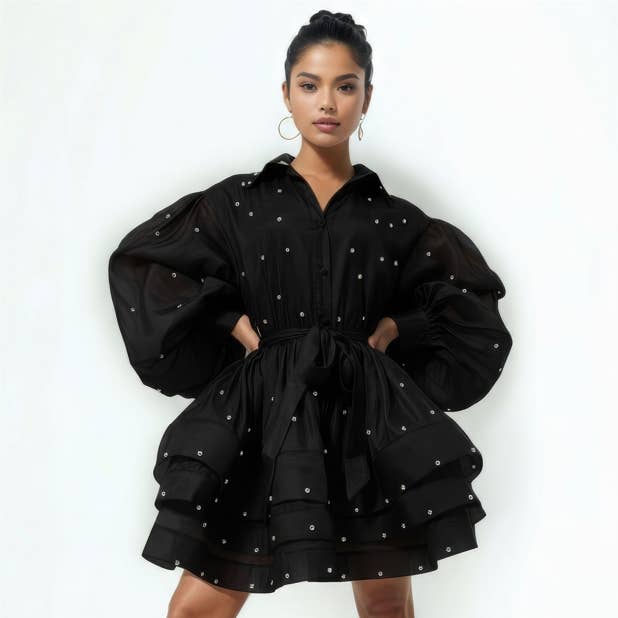 X7975 LAYERED STUDDED MINI DRESS and other Purchase Wholesale gc075. Free Returns & Net 60 Terms on Faire trending on Faire.