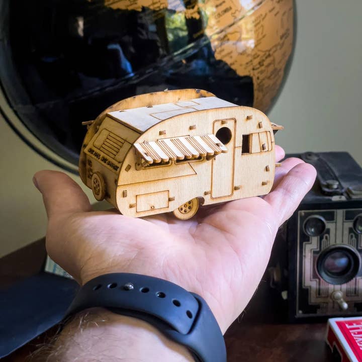 One Man One Garage - Wholesale Bird House - Vintage Camper Bird House Scale model playset you can build and use! Bring back the love of travel!11