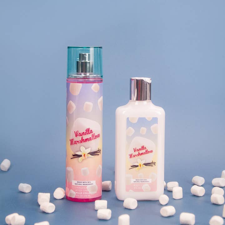 So French Perfumes - Wholesale Bath & Body Set - Vanilla Marshmallow 2-Piece Body Mist and Body Lotion Set