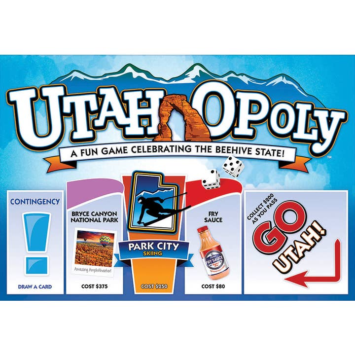 Outset Games and Cobble Hill Puzzles - Wholesale Board Game - Utah-Opoly (state) Board Game