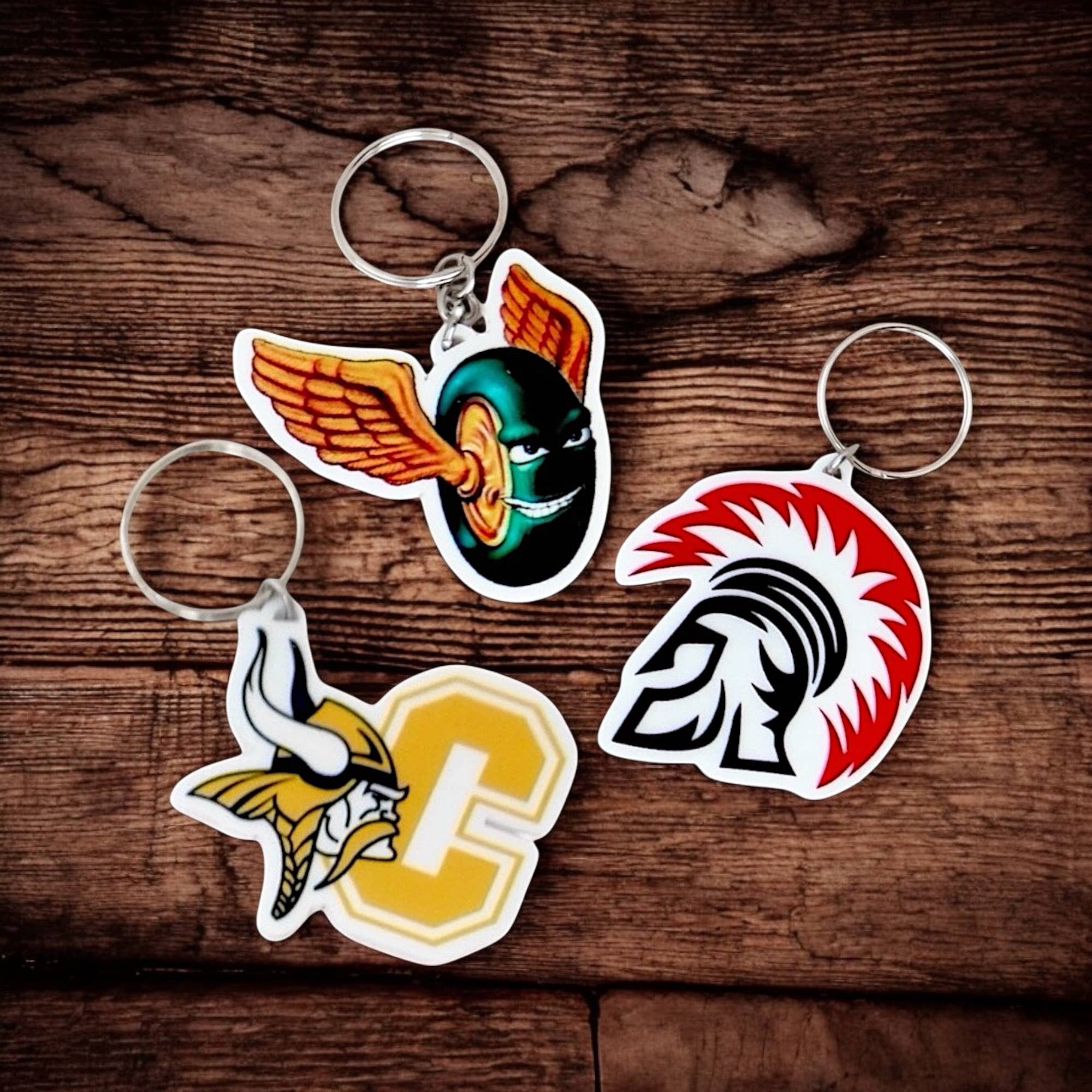Happyink.co - Wholesale Keychain - Unisex - Custom School Mascot Keychain, sports team, university, logo3