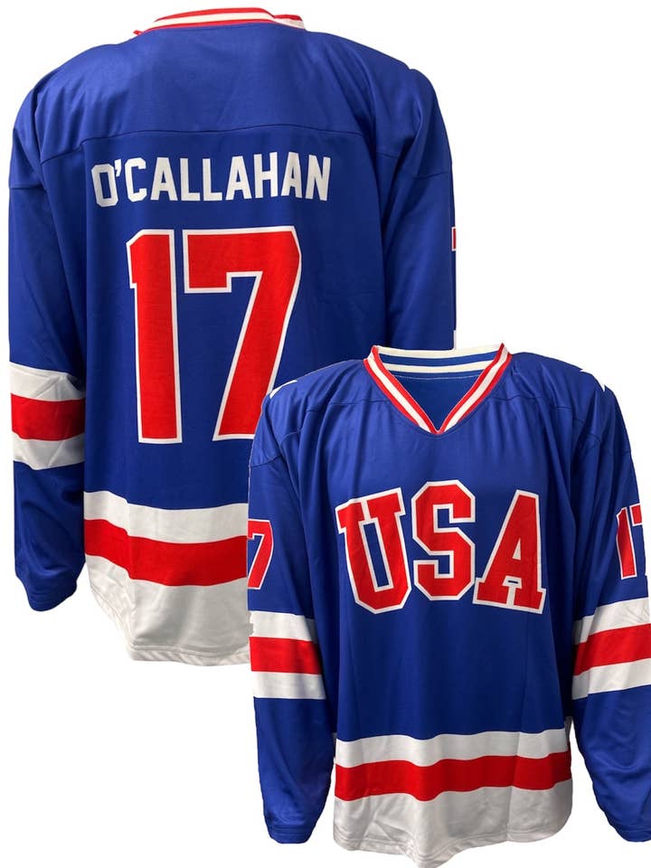 Jack O'Callahan USA Hockey Miracle on Ice 1980 Offizielles Wende-Hockeytrikot für den Großhandel von Lowsportgeaar
