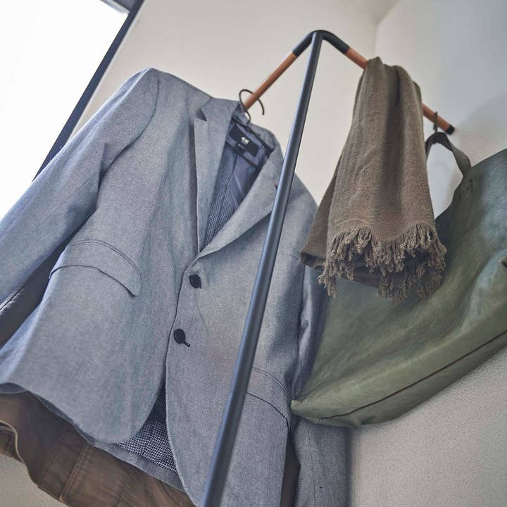 Yamazaki Home - Wholesale Coat Rack - Corner Leaning Coat Hanger - Steel + Wood4