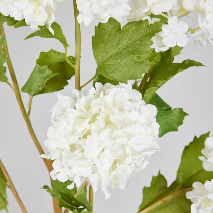 Afloral - Wholesale Artificial Flowers - Faux Snowball Hydrangea in Crisp White - 43.5"1