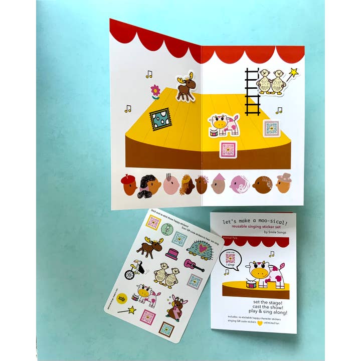 Smile Songs - Wholesale Sticker - Kids & Baby - Reusable Moosical Sticker Sets - Animal Pals1