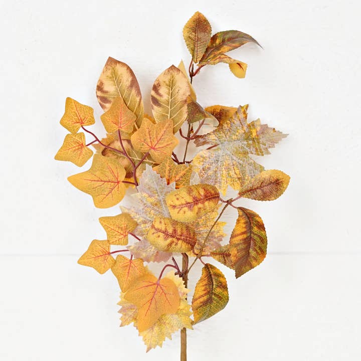Impressive Enterprises, Inc. - Wholesale Artificial Flowers - 530225- 18in Spray-Mix Late Autumn Leaves-1