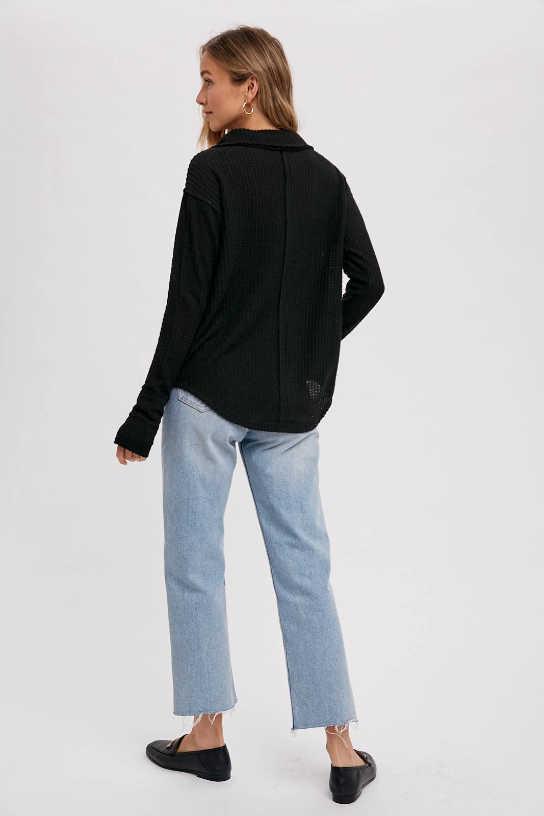 Bluivy - Wholesale Knit Top - Women's - BRUSHED WAFFLE HENLEY TOP38