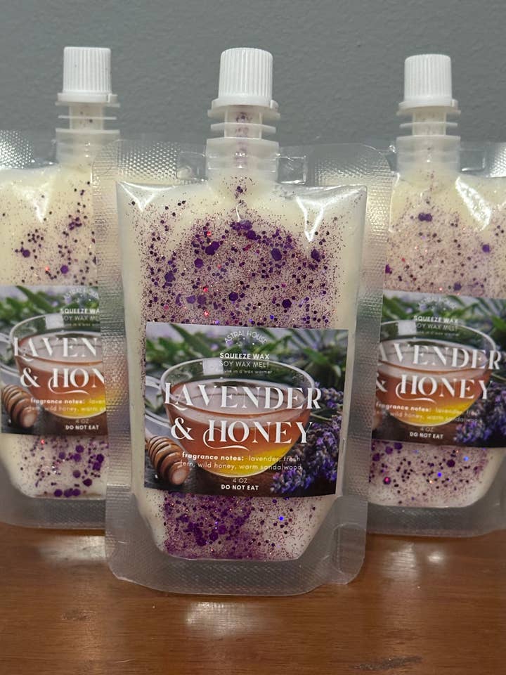 ‘Lavender & Honey’ Squeeze Wax™ Squeezable Soy Wax Melt for wholesale by Astral House Aromas