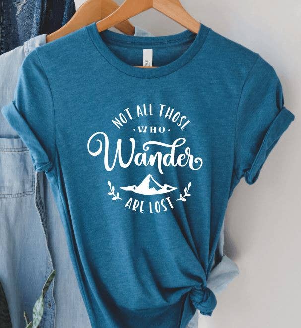 Tron Tron Graphic Wear - Wholesale Screen Printed T-Shirt - Women's - Not All Who Wander Are Lost Bella & Canvas Graphic Tee #OS14