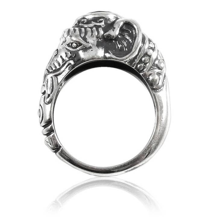 Sikara & Co. - Venta al por mayor Anillos grandes/de cóctel - Anillo Elefante Raja Onyx Verde1