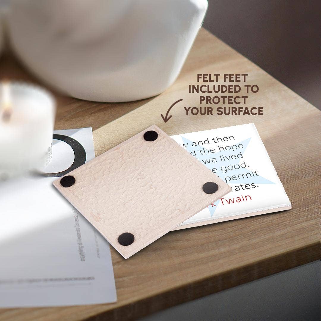 3dRose - Vente Sous-verre - 3dRose, Citations de Mark Twain - De temps en temps, nous avions l'espoir, Dessous de verre3