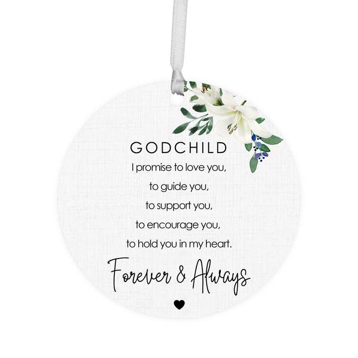 Children's Room Decor Godchild Ornament: Promise To Love You for wholesale by LifeSong Milestones