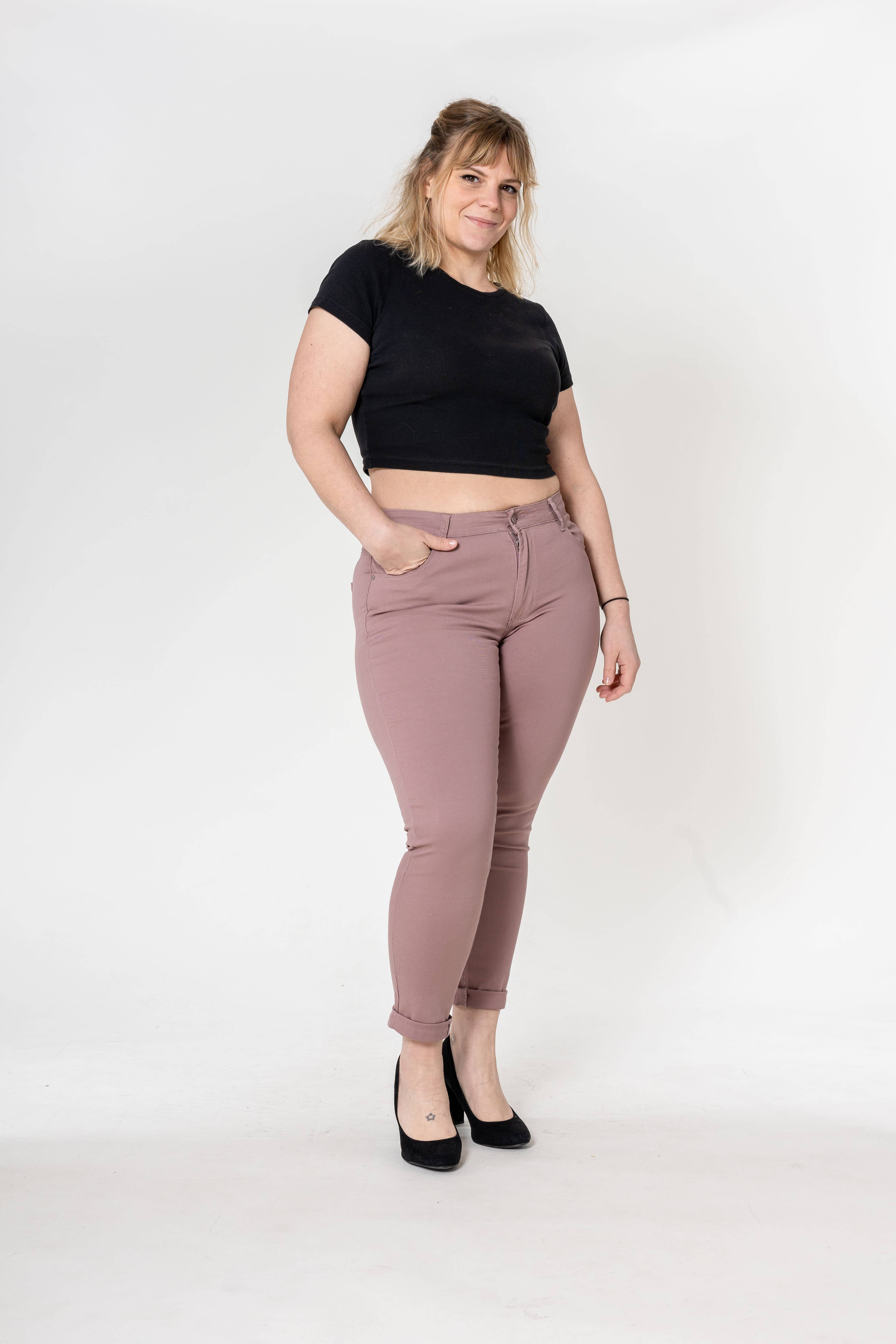 Nina Carter – Calças - Mulher por atacado – Tamanho Plus Curve Plus Tamanho Voltar ao Pescoço P19969