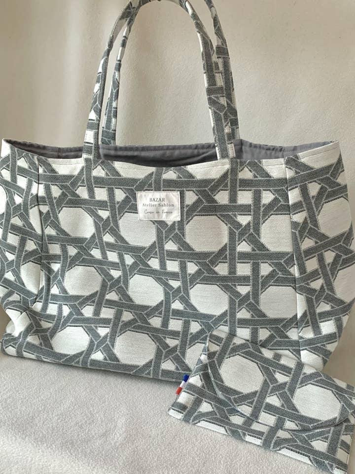 Bolsa de mano - Mouse Grey Weave para venta al por mayor de Bazar Atelier Sablon