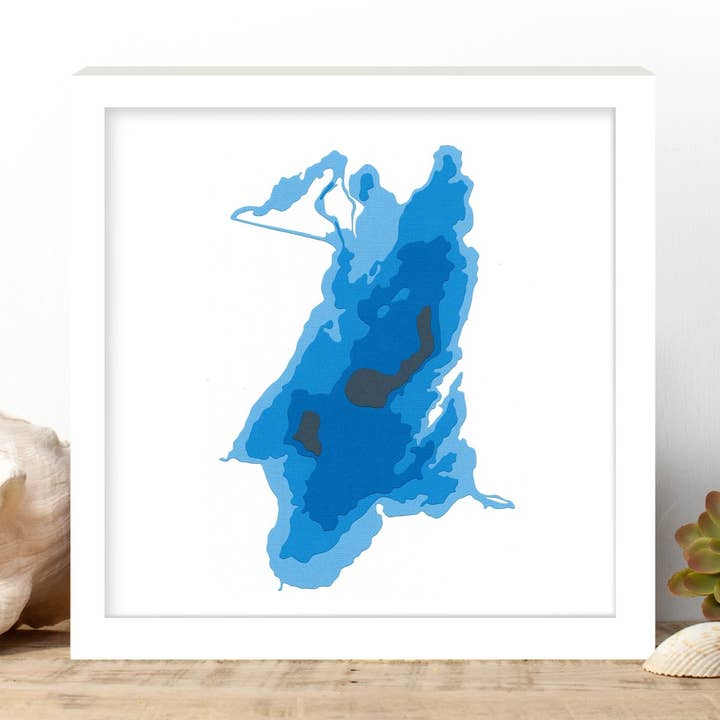 Cameron Lake Paper Bathymetric Map for wholesale by Cardtography
