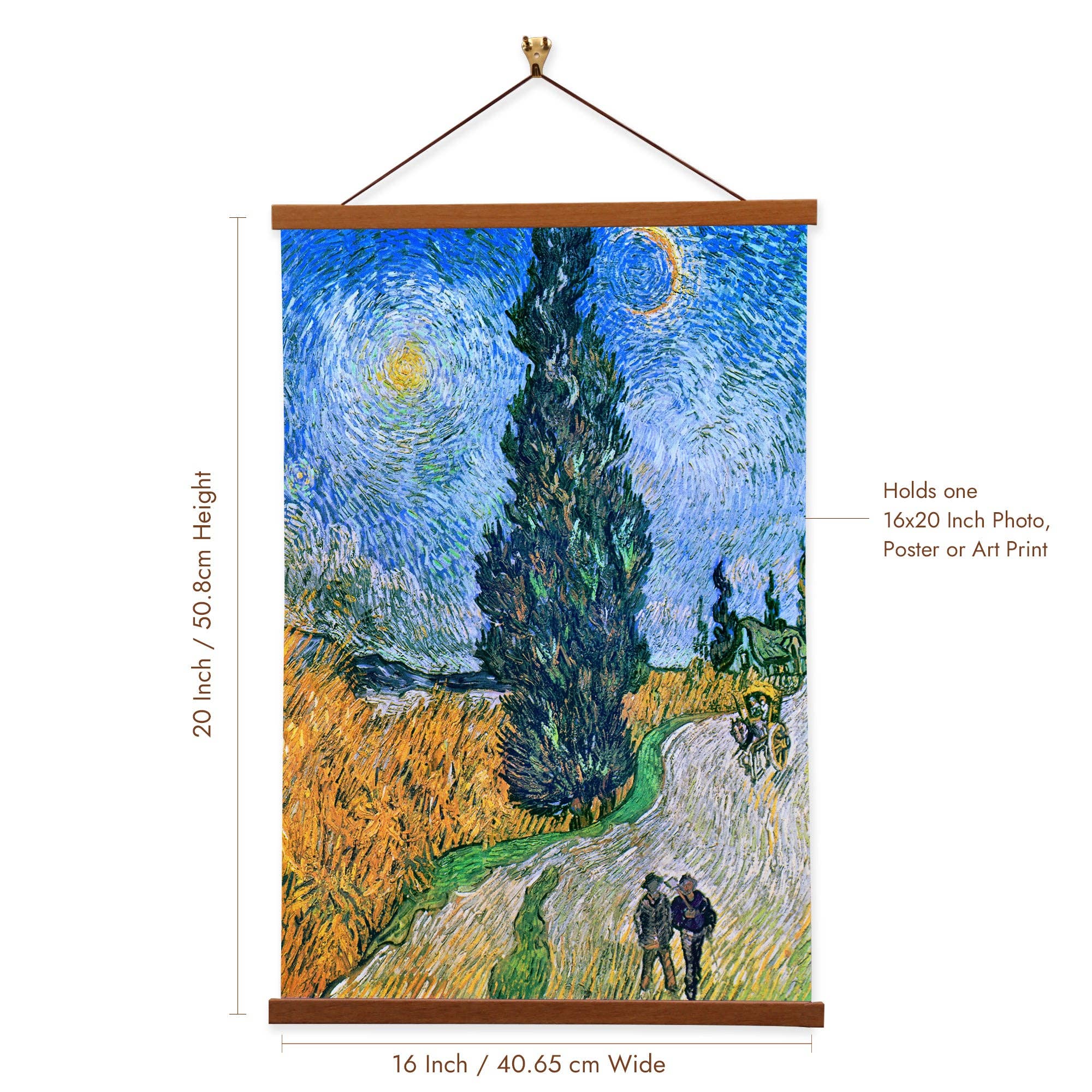 Vintage Banners - Vente Affiche d'art - Route avec cyprès et étoile de Vincent van Gogh1