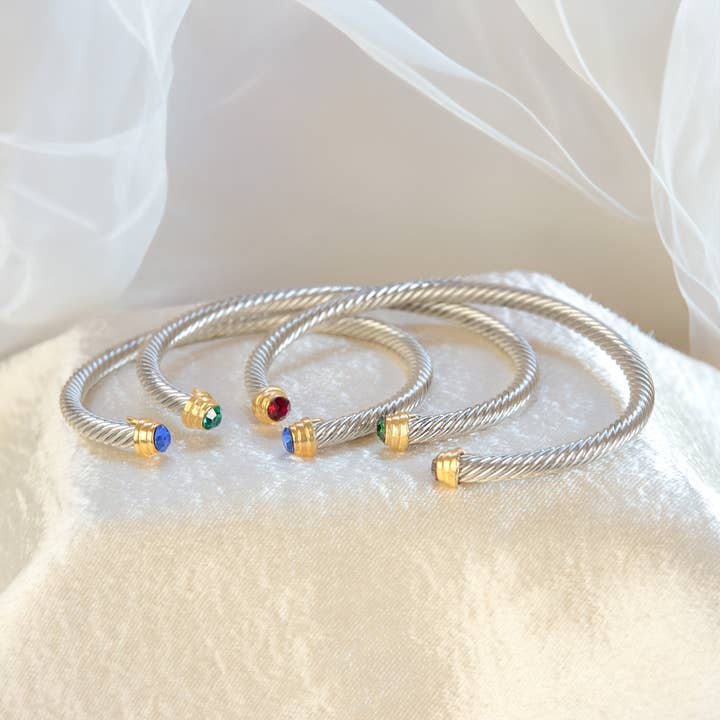 Crystal Cable Wrap Bracelet for wholesale by LookLove Jewelry