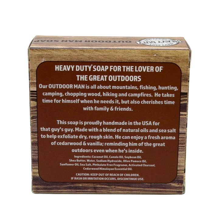 Seriously Shea - Wholesale Bar Soap - Men's - Outdoor Man Heavy Duty Soap | Cedarwood & Vanilla3