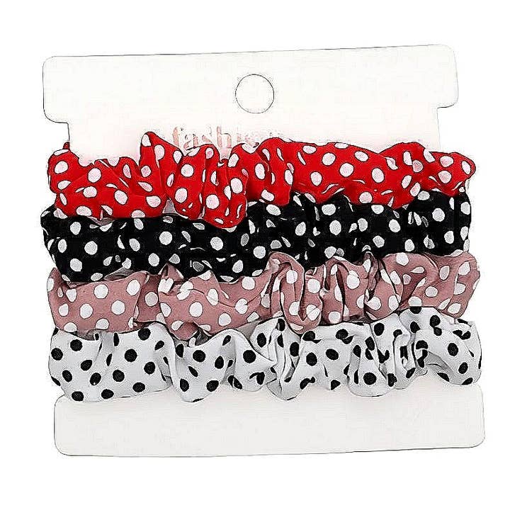 Diacly - Wholesale Scrunchie - Women's - Dozen Polka Dot Scrunch Hair Tie