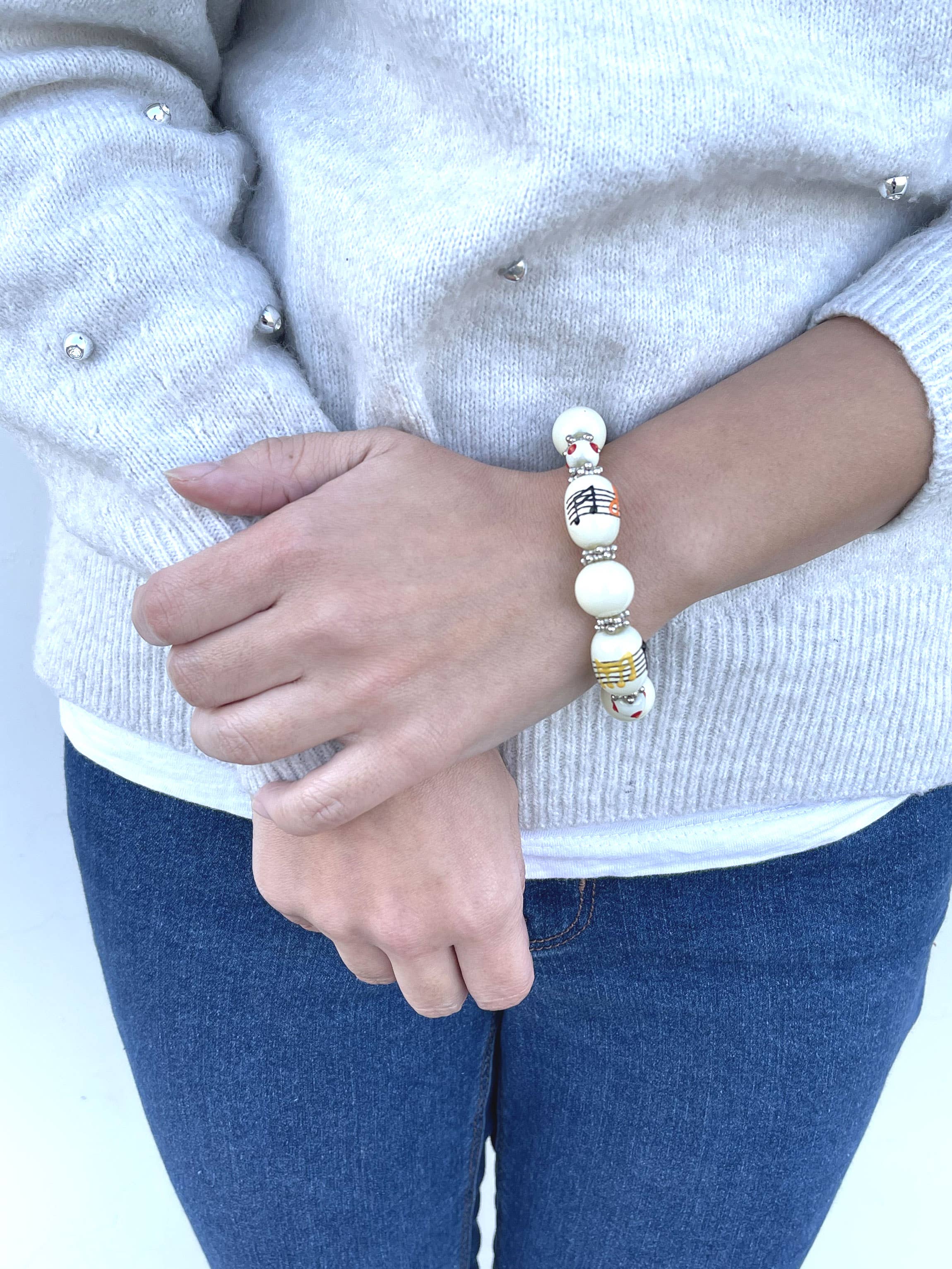 Fiona Accessories – wholesale Pärlarmband – Piano Music Note Beaded Armband, Skäl Lärare Gåvor9