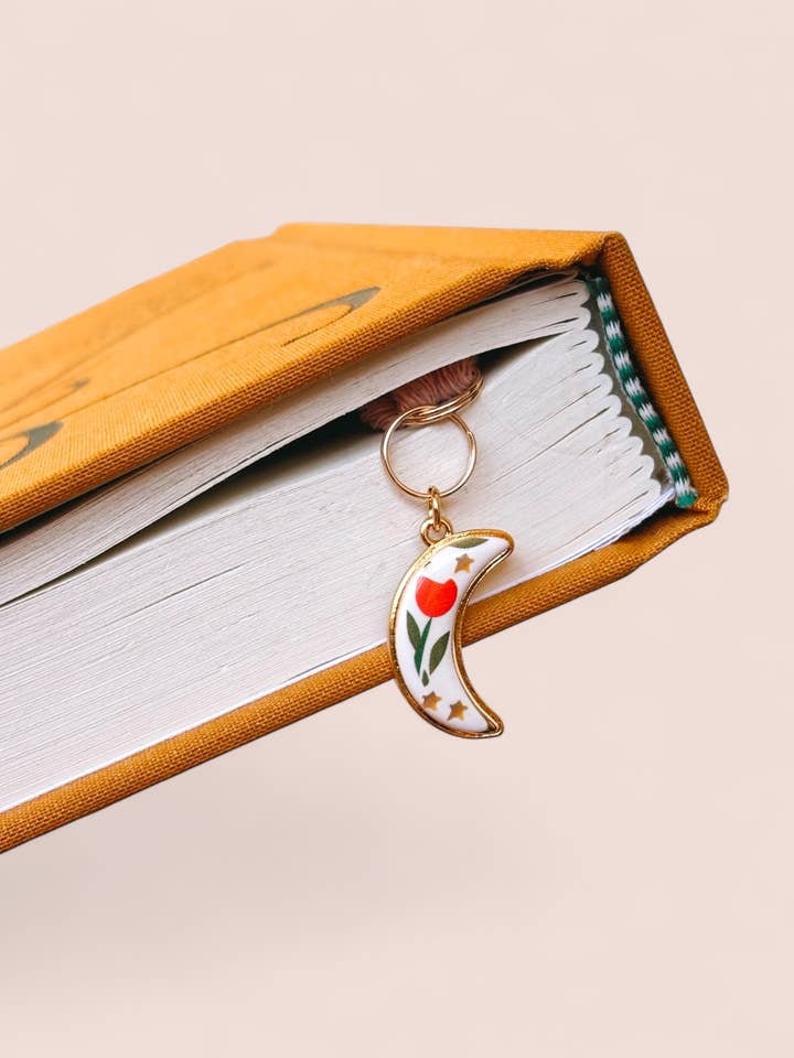 Flower Moon Charm Bookmarks - Mother's Day, Bookish Gifts for wholesale by Offhand Fibers