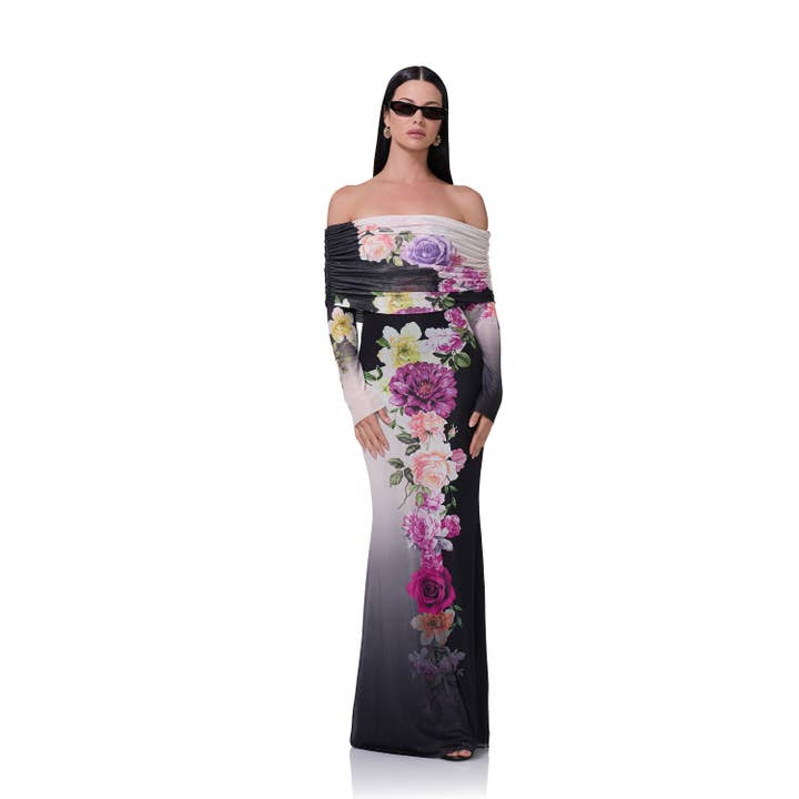 Thelma Maxi Dress - Colorblock Floral and other Purchase Wholesale power block. Free Returns & Net 60 Terms on Faire trending on Faire.