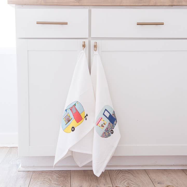 LLdecor – wholesale Kökshandduk – Retro RV Kökshanddukar, Uppsättning av 2 - 100% Premium Bomull