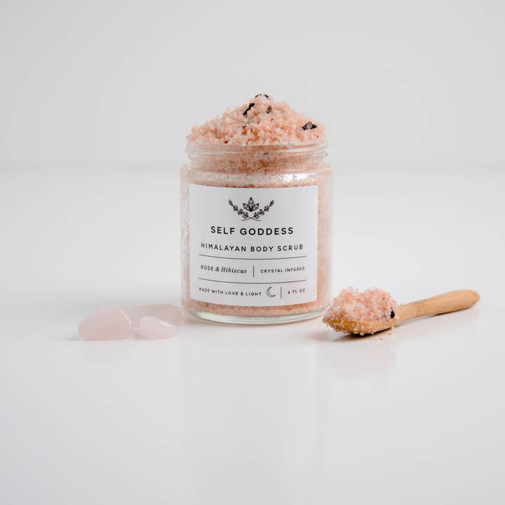 Self goddess - Wholesale Body Scrub/Exfoliant - Himalayan Rose and Hibiscus Body Scrub - Crystal Infused
