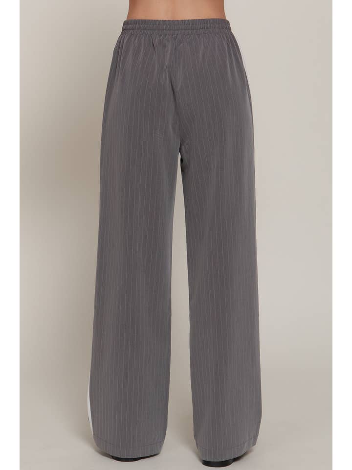 Active Basic | Active USA - Wholesale Pants - Women's - Side Stripe Detail Y/D Stripe Long Pants with Drawstring9