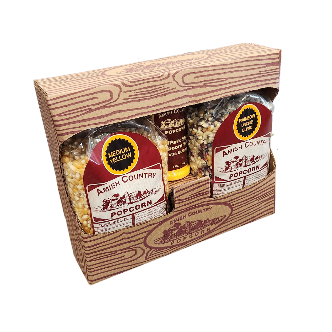 Amish Country Popcorn - Wholesale Popcorn - Popcorn Gift Box with 2/2lb Bags and 5.5 Ballpark Buttersalt2
